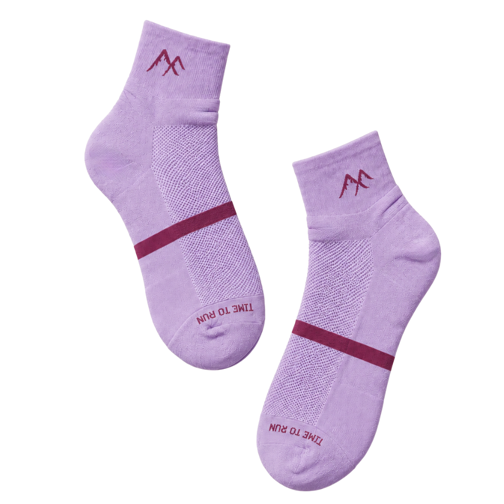 Purple Short Crew Running Socks | Technical Blend