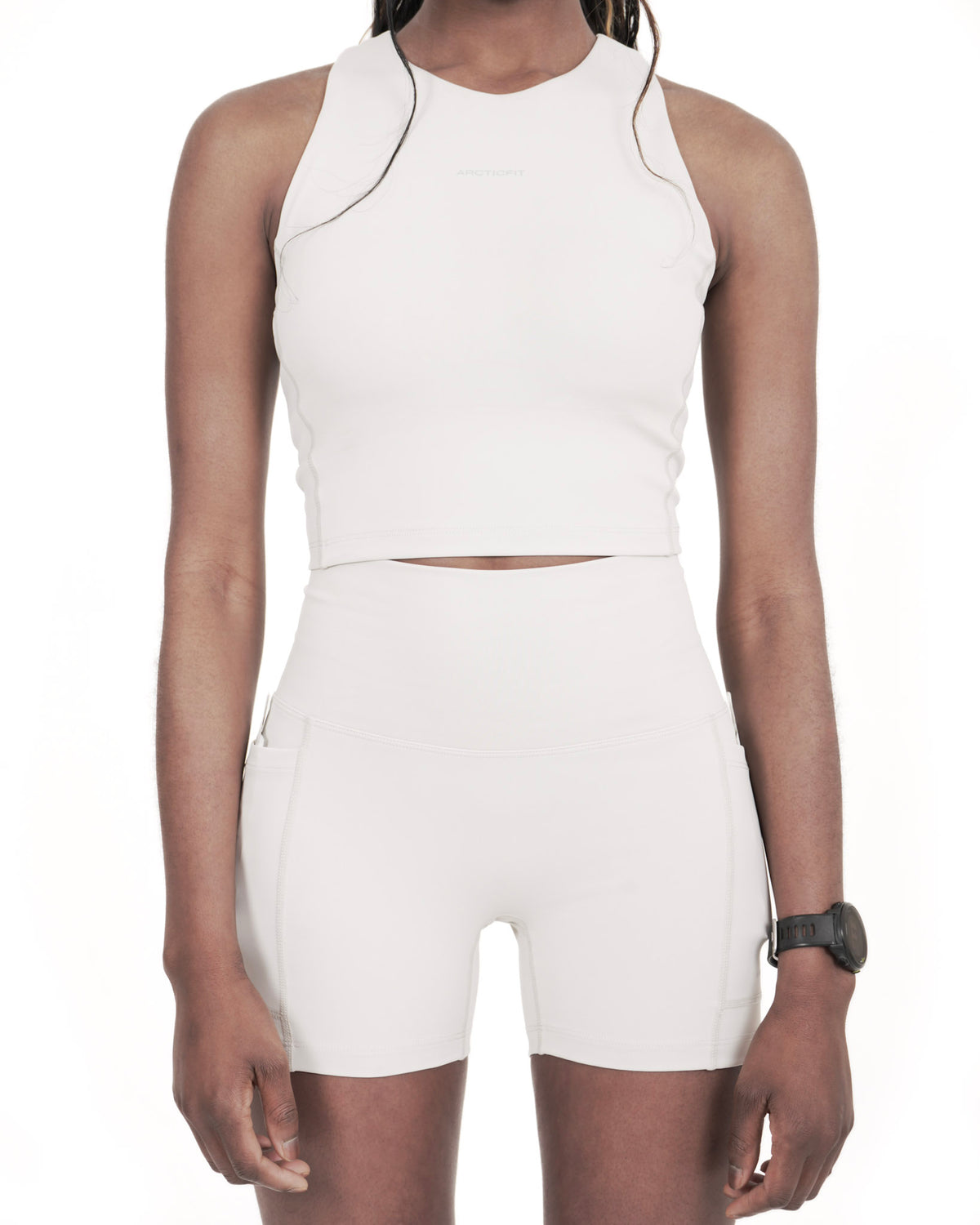 4" Compression Shorts - Off White-1