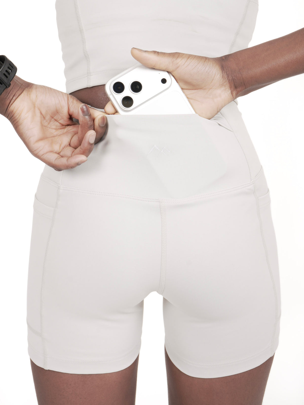 4" Compression Shorts - Off White-2