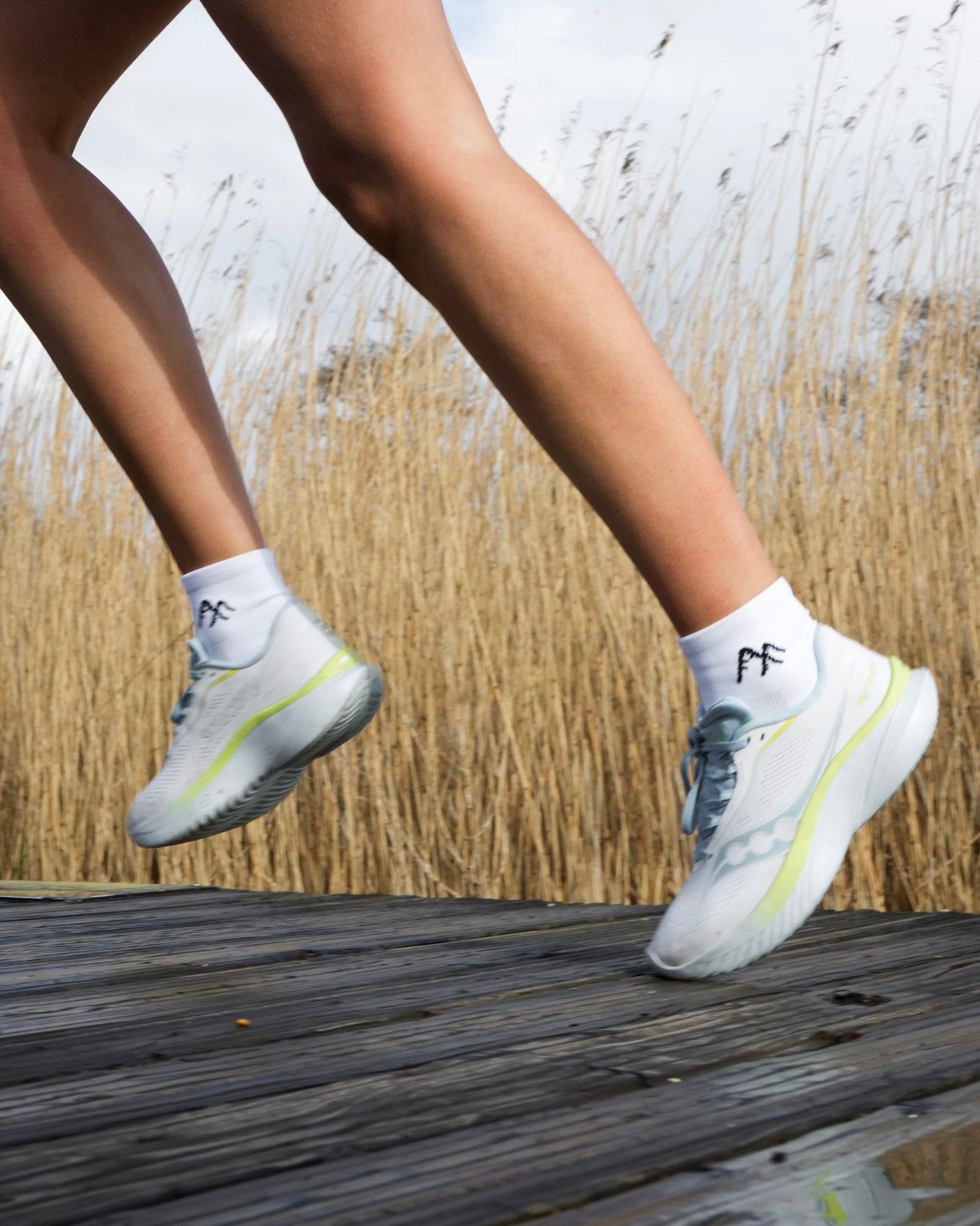 White Short Crew Running Socks | Technical Blend-4