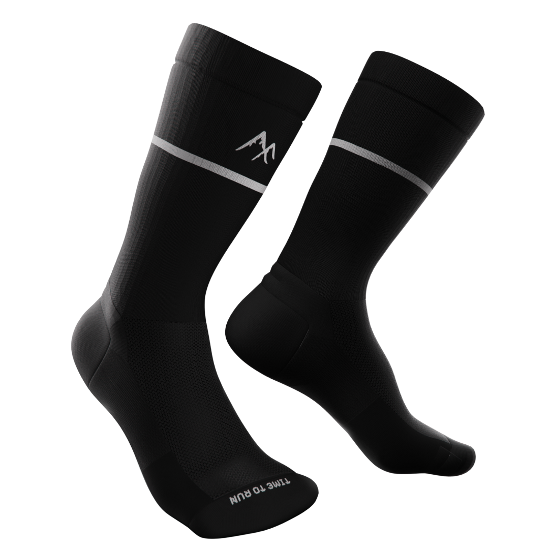 Black running socks side
