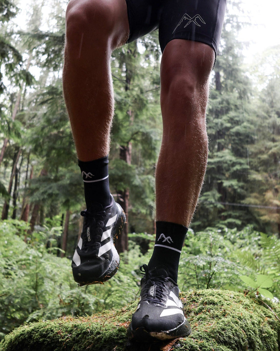 Black Running Socks crew