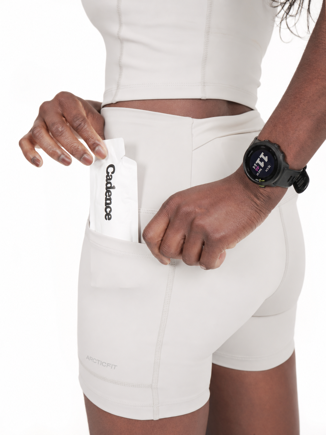 4" Compression Shorts - Off White-6