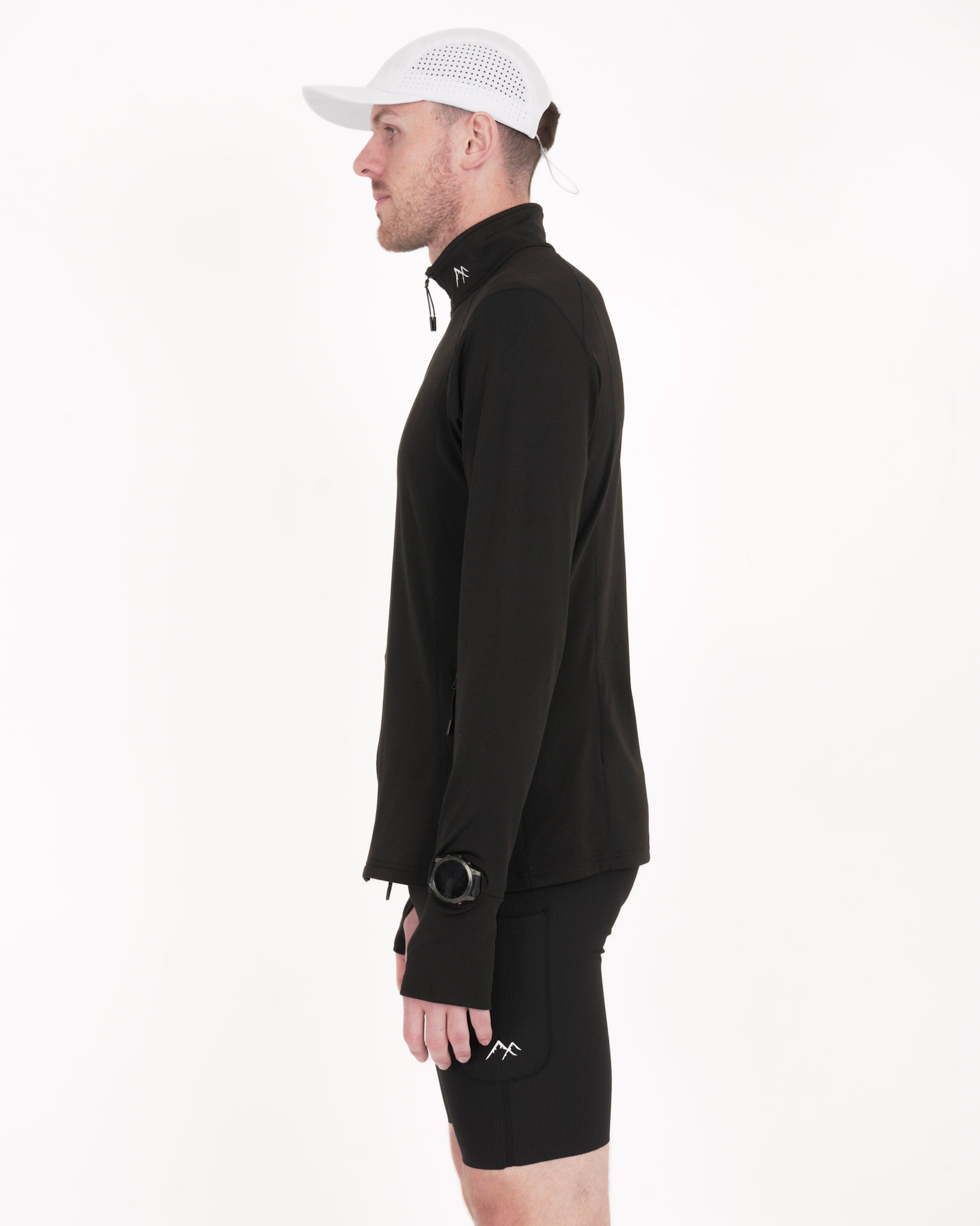 Tempo Herren-Sweatshirt mit durchgehendem Reißverschluss | Schwarz-3