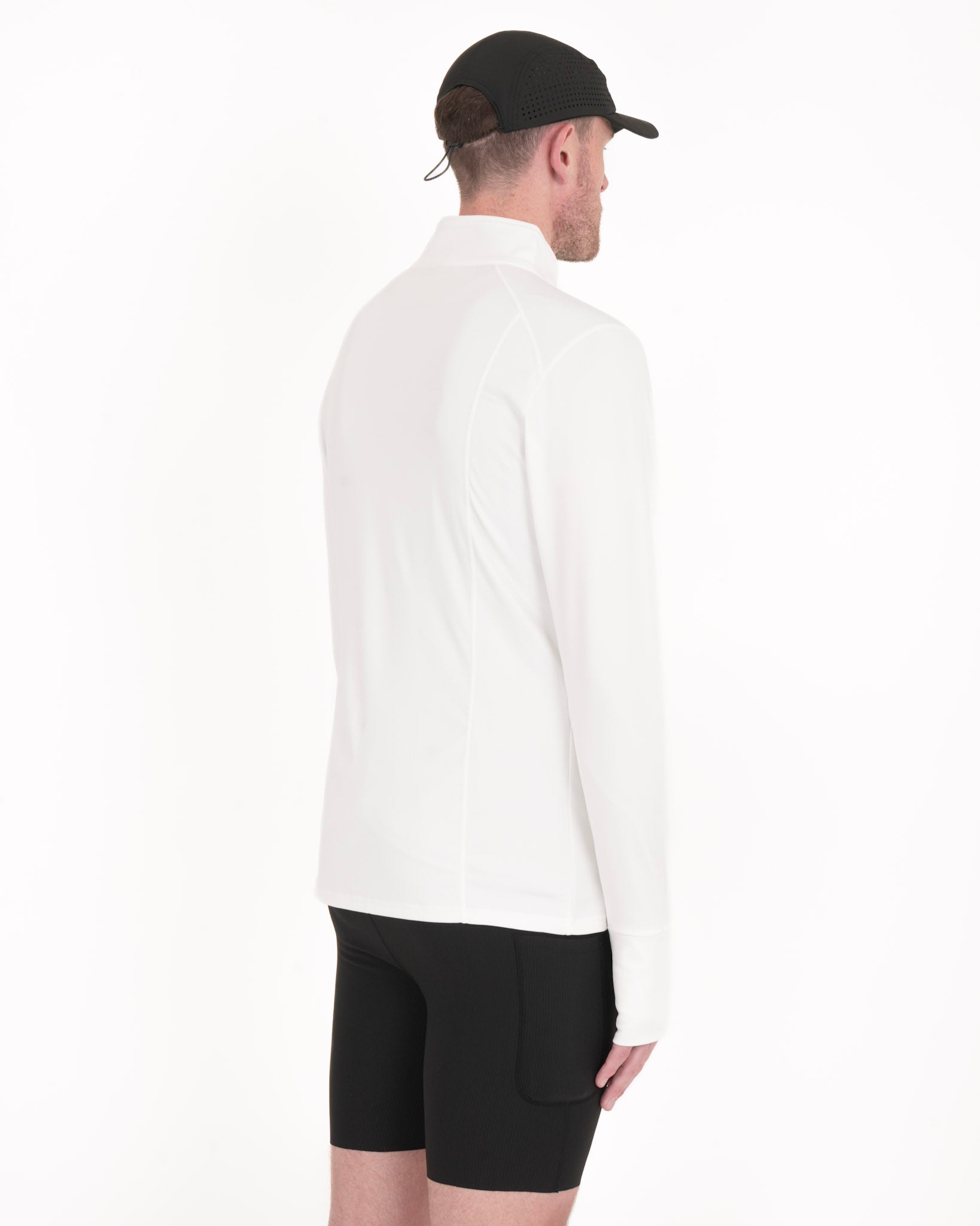 Tempo Herren-Sweatshirt mit durchgehendem Reißverschluss | Weiß-5