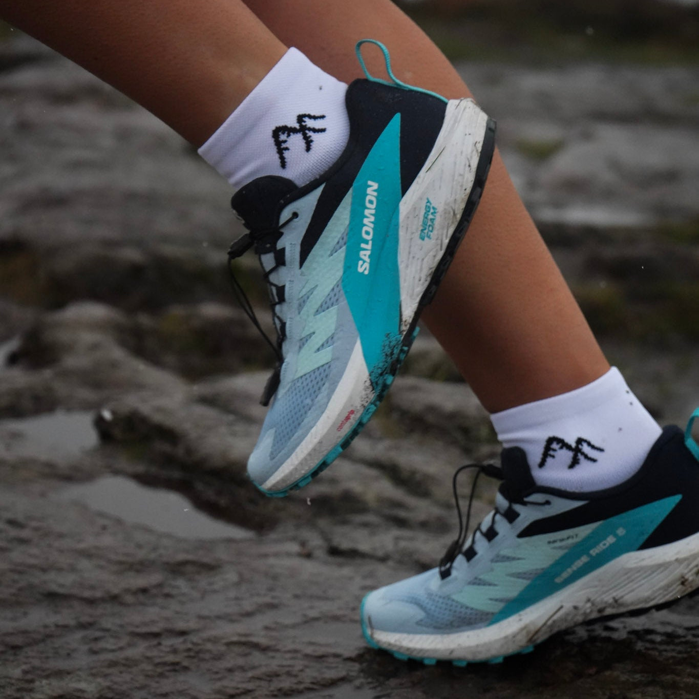 White Short Crew Running Socks | Technical Blend