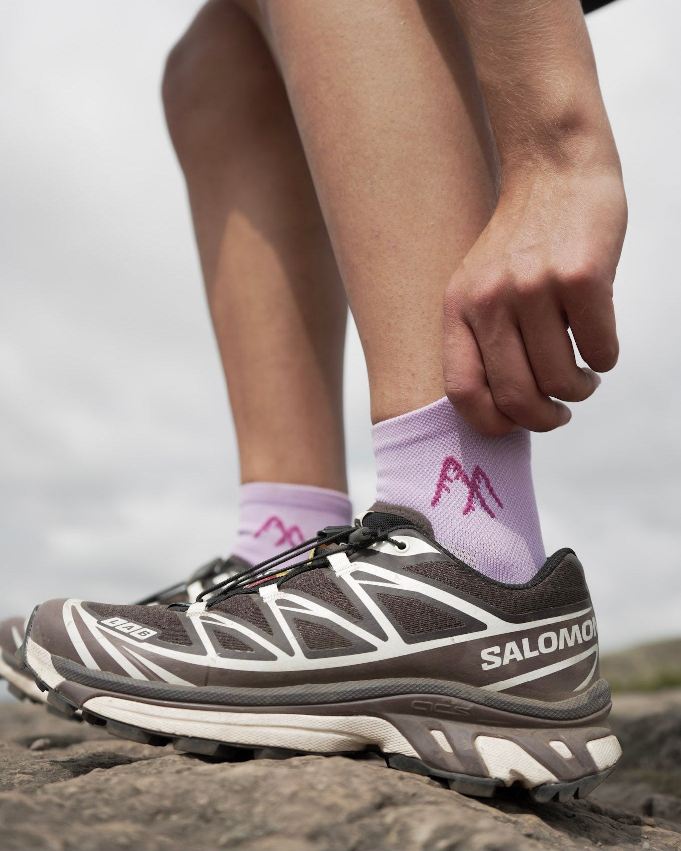 Purple Short Crew Running Socks | Technical Blend