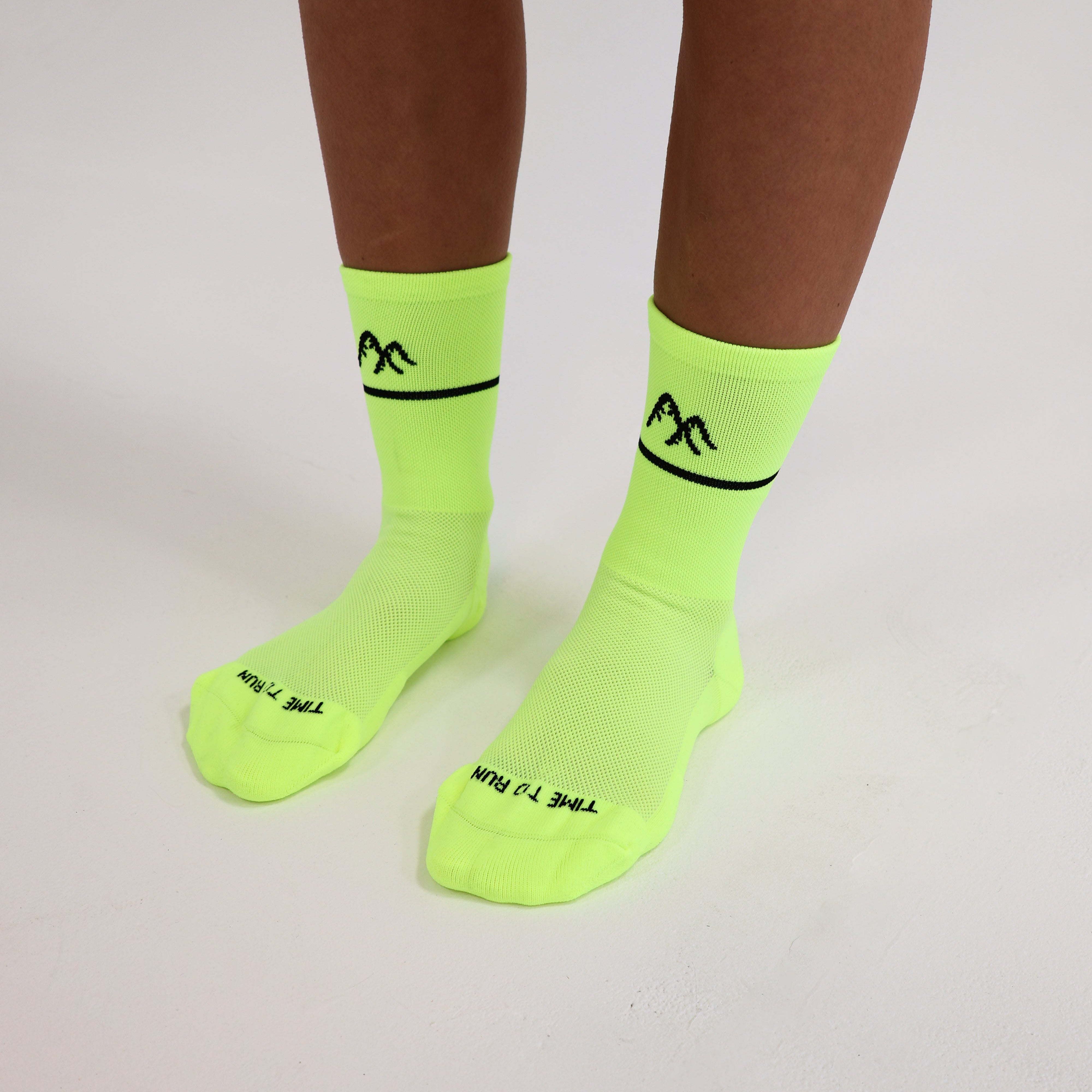Fluro Yellow Technical Running Sock
