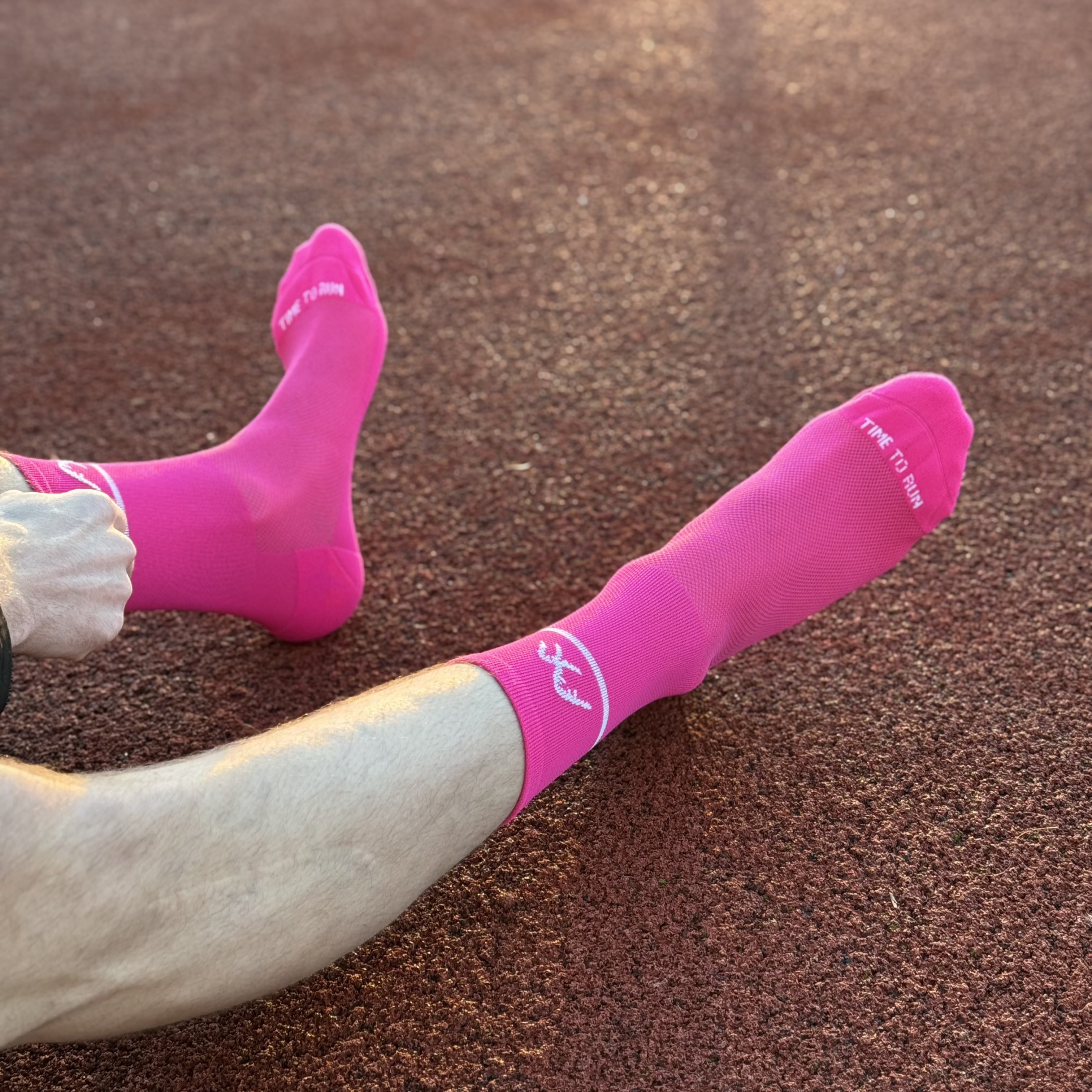 Neon Pink Technical Running Sock