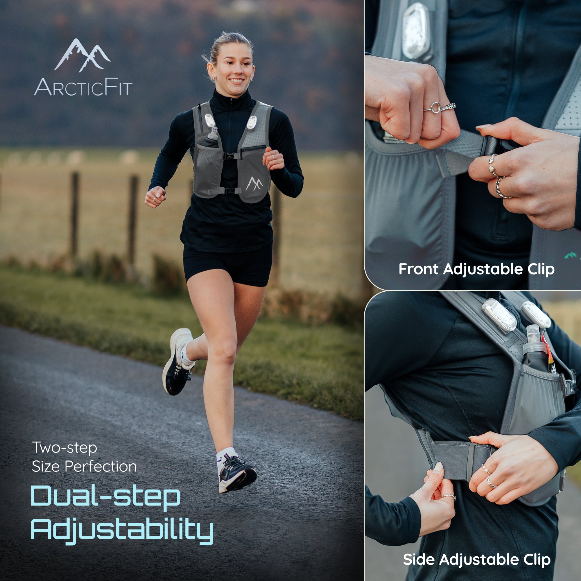 Grey ArcticFit LED Running Vest