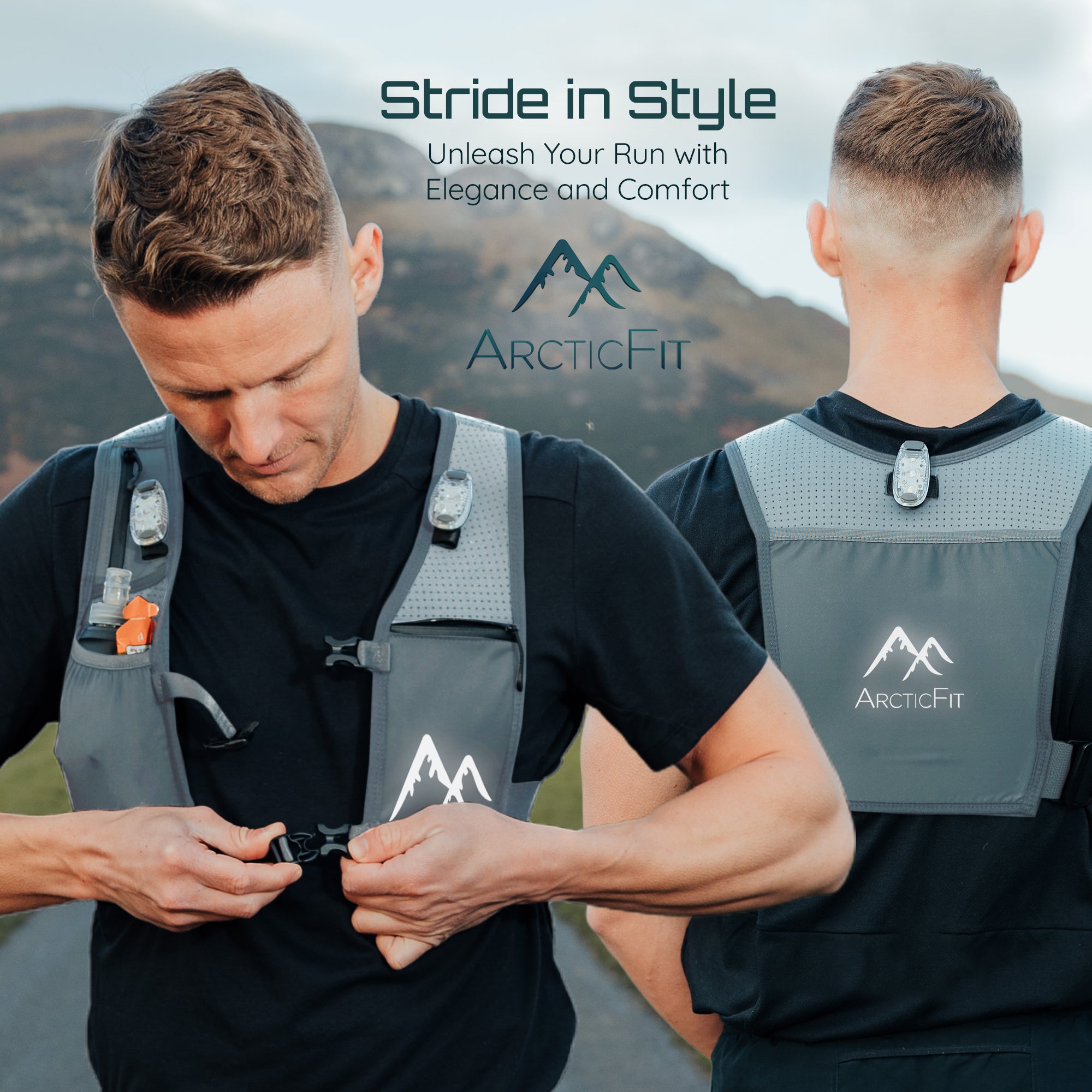 Grey ArcticFit LED Running Vest