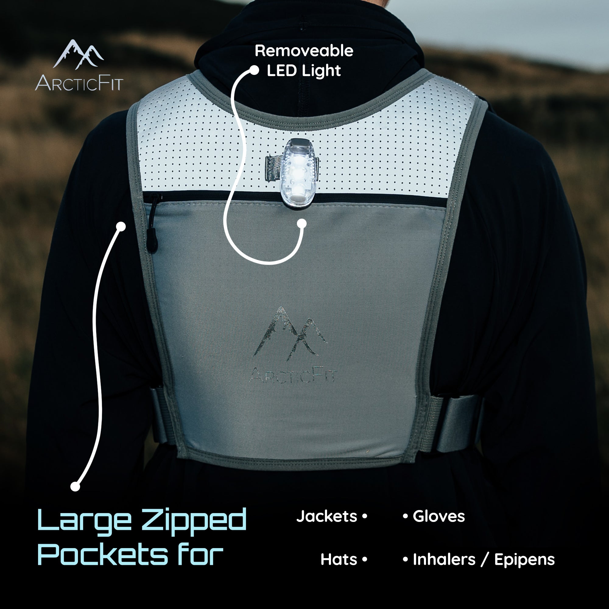 Grey ArcticFit LED Running Vest