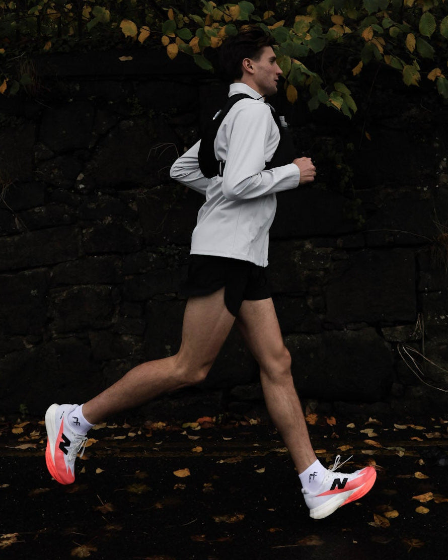 running short crew socks running on pavement
