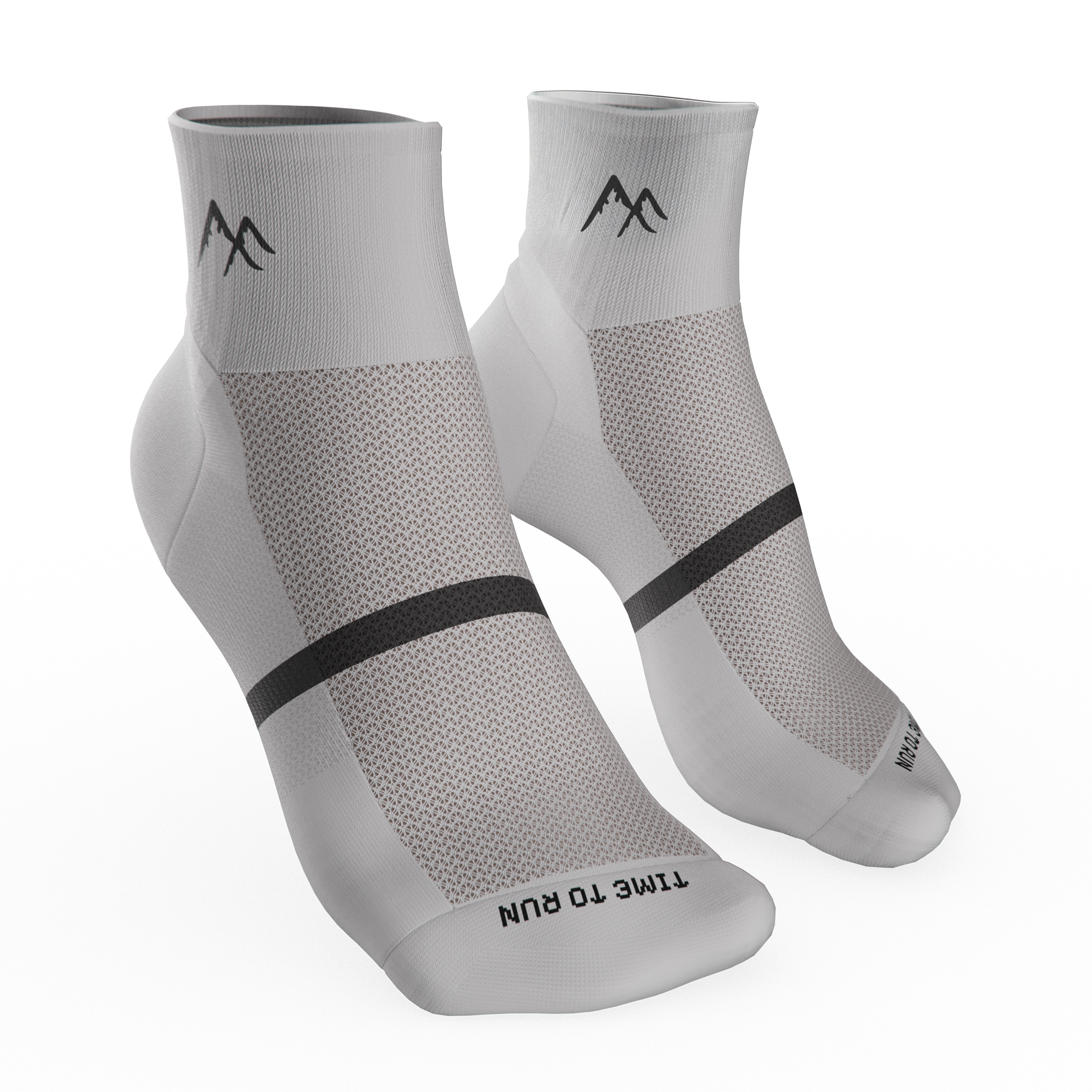 White short crew socks side angle on transparent background