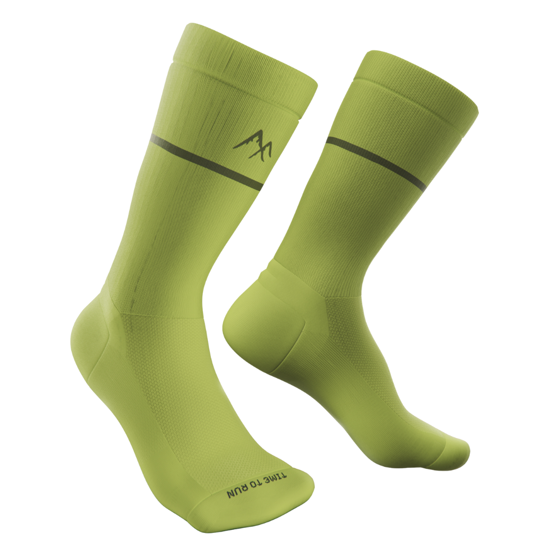 yellow running socks side view